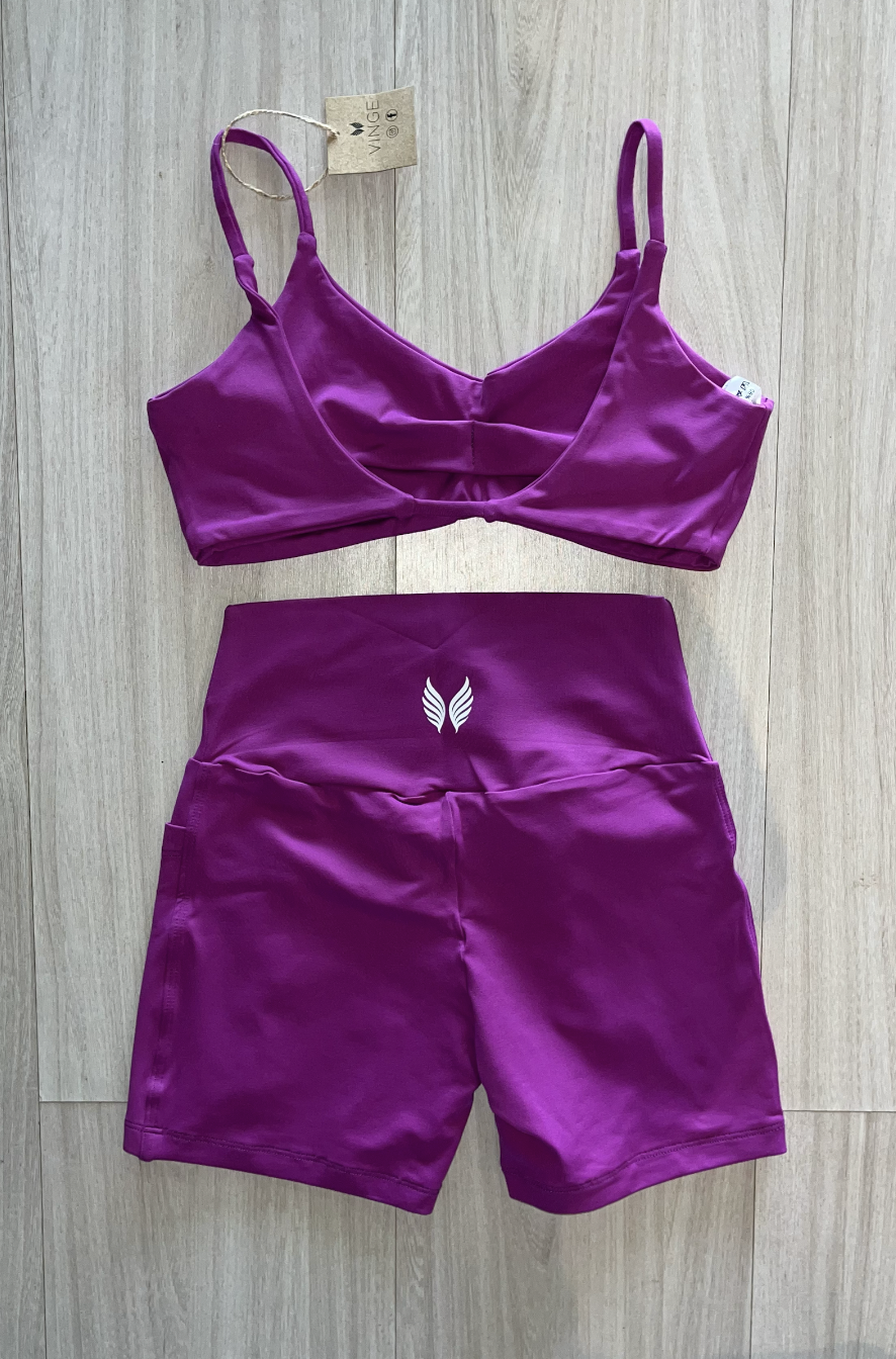 VINGE GO GIRLS CONJUNTO SHORT + TOP - ROXO 01