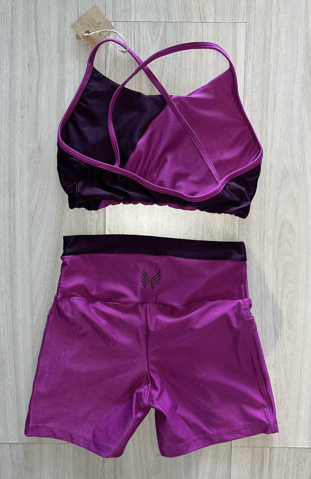 VINGE GO GIRLS CONJUNTO SHORT + TOP - ROXO CLARO E ESCURO