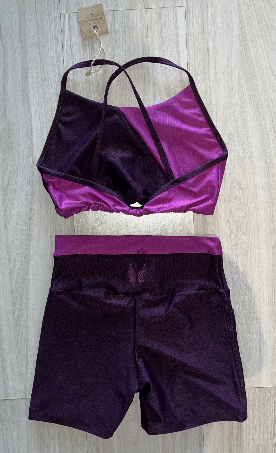 VINGE GO GIRLS CONJUNTO SHORT + TOP - ROXO ESCURO E CLARO