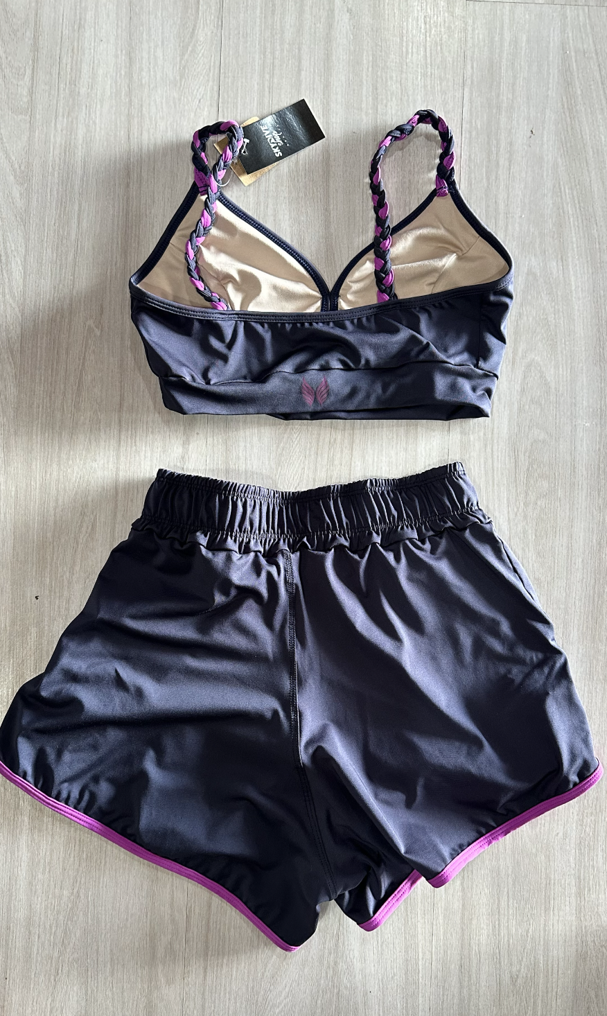 VINGE CONJUNTO SHORT + TOP - AZUL E ROXO
