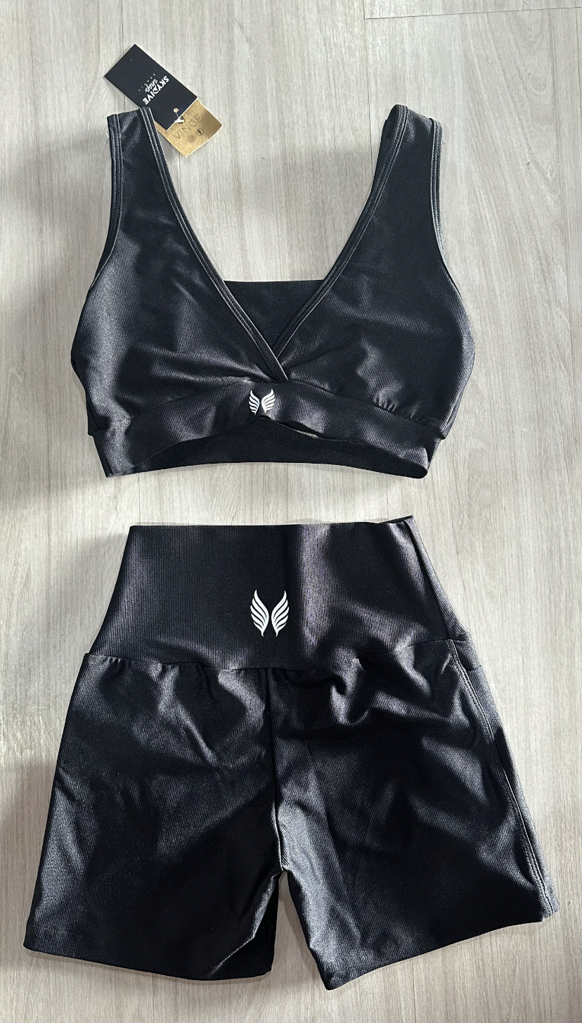 VINGE GO GIRLS CONJUNTO SHORT + TOP - PRETO 01