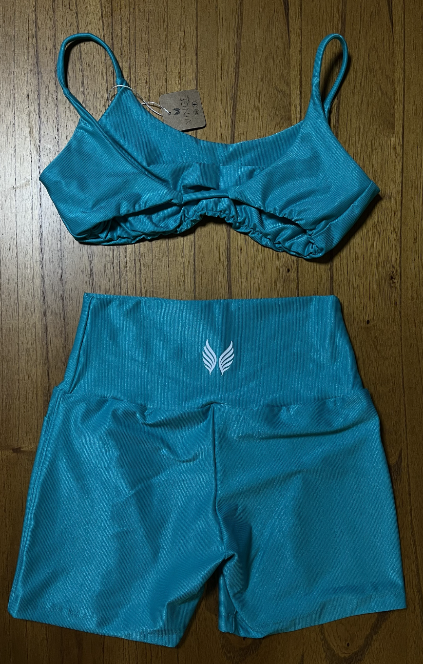 VINGE GO GIRLS CONJUNTO SHORT + TOP - VERDE AGUA