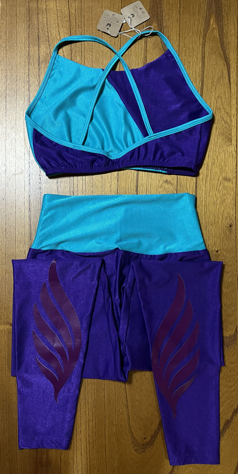 VINGE GO GIRLS CONJUNTO LEGGING + TOP - VERDE E ROXO