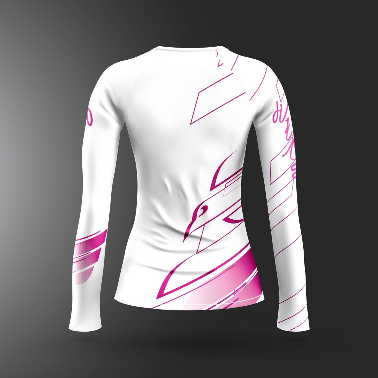 CAMISA JERSEY BABYLOOK GO GIRLS BRANCA E MAGENTA - TAMANHO P