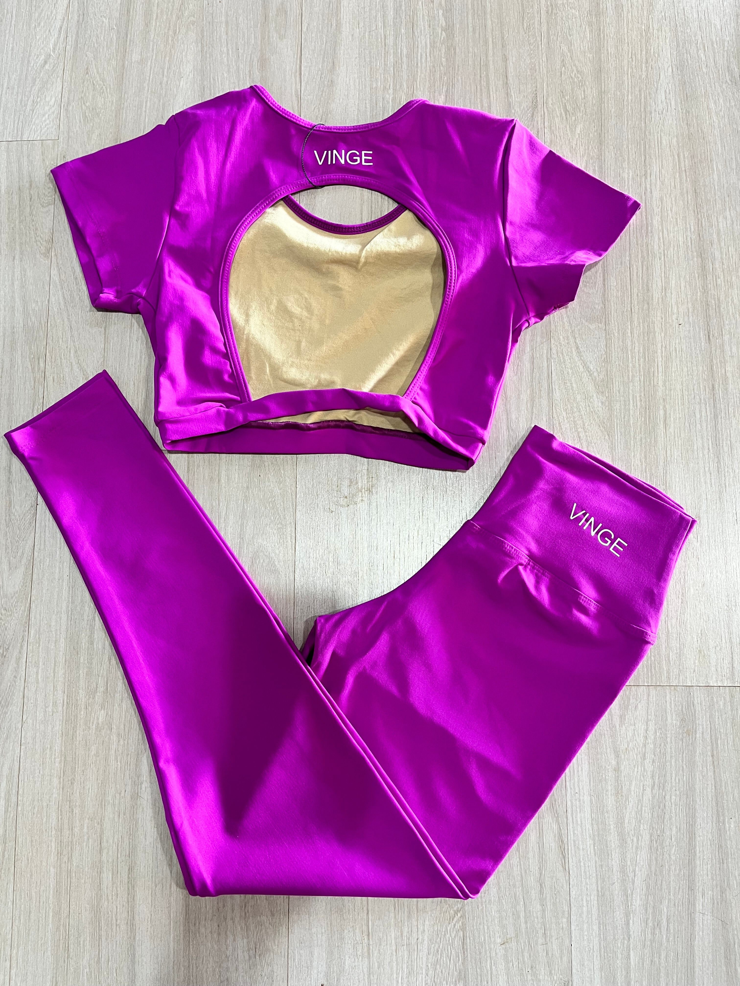VINGE CONJUNTO LEGGING + TOP ROSA ESCURO